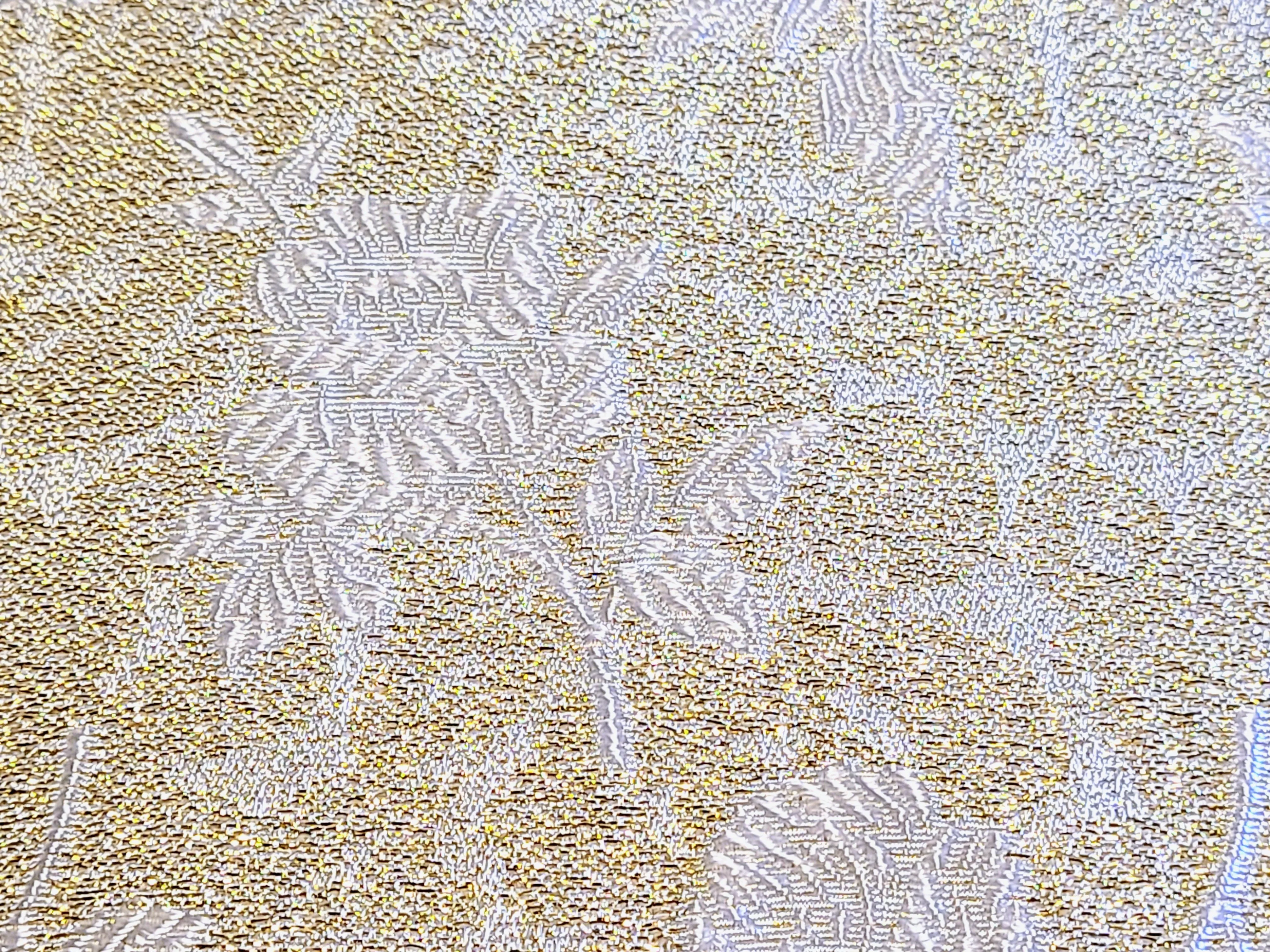 Vintage Fabric - Brocade - Roses - Gold Metallic - Fabric Remnant - BRK127
