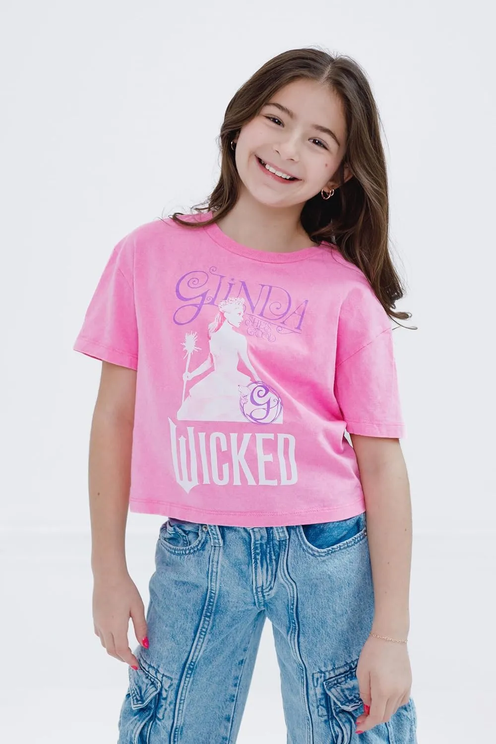 wicked Universal Studios Girls Boxy Drop Shoulder T-Shirt Toddler to Big Kid Sizes (2T - 14-16)