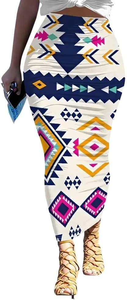 Women's Casual Ruched High Waist Bodycon Party Club Night Out Pencil Suit Skirt Elegant Stretchy Below Knee Work Skirt Dress