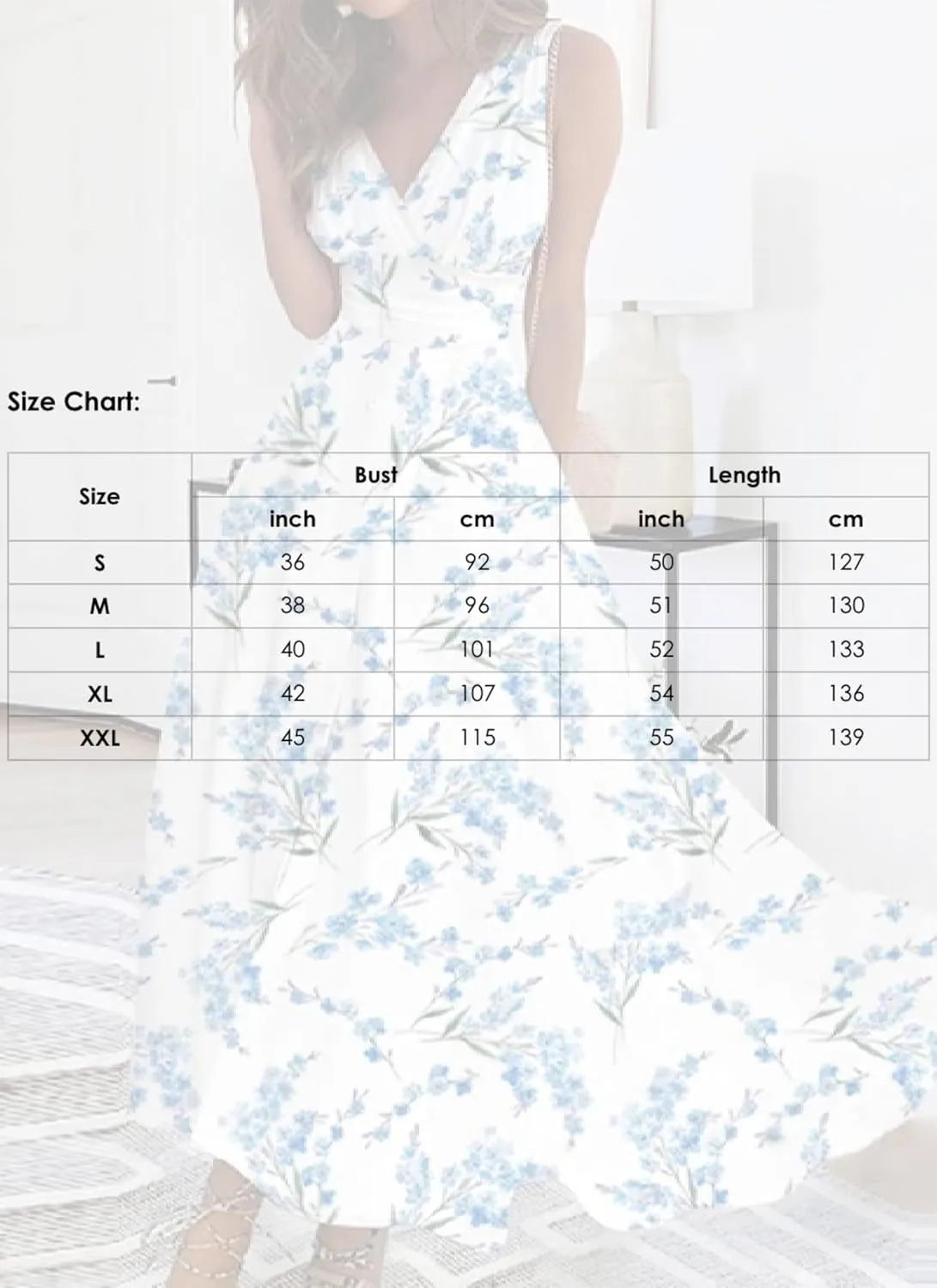 Women's White Floral Print V Neck Sleeveless Waist Cinching A Line Midi Dress 2025 Summer Elegant Casual Flowy Sundress