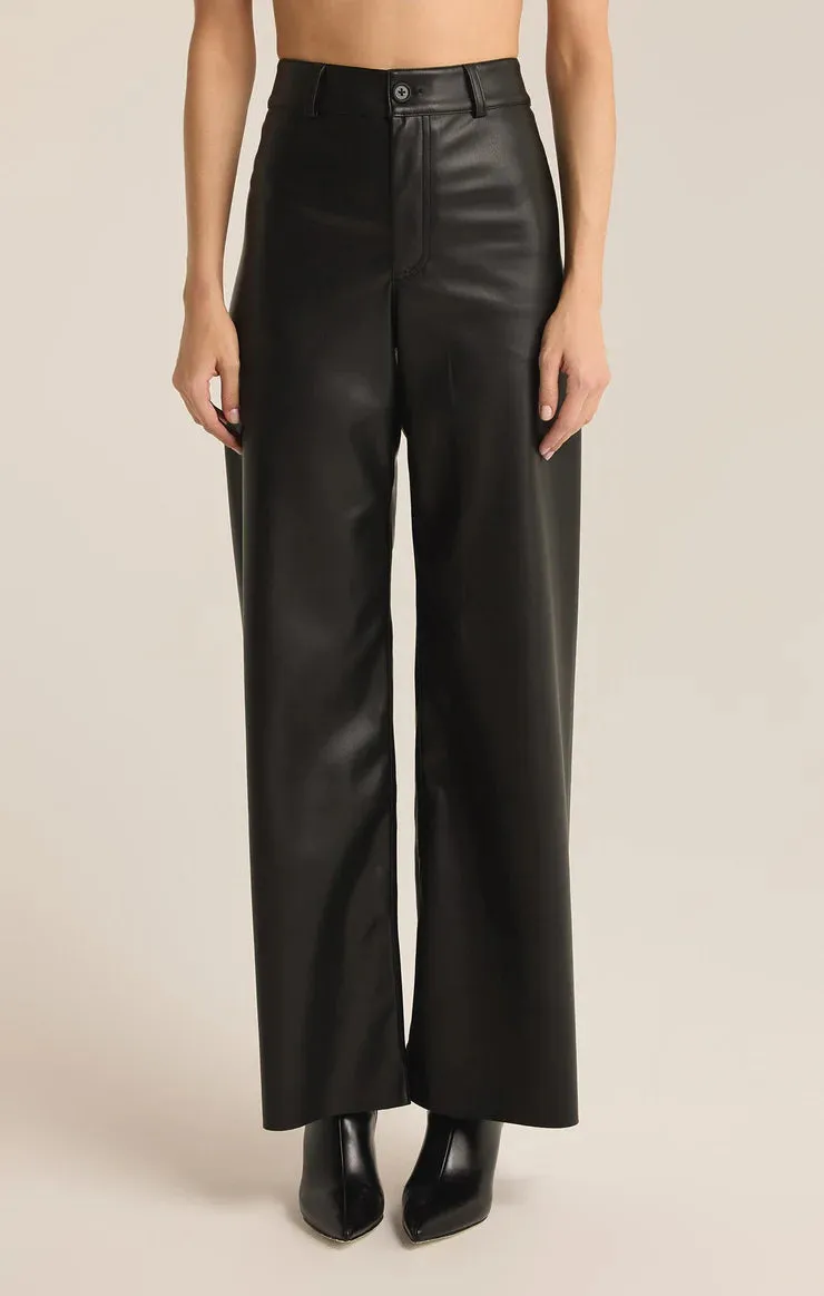 ZSU Rilynn Faux Leather Pants in Black